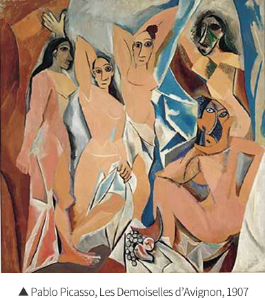 ▲ Pablo Picasso, Les Demoiselles d’Avignon, 1907