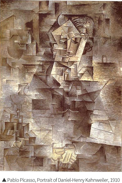 ▲ Pablo Picasso, Portrait of Daniel-Henry Kahnweiler, 1910