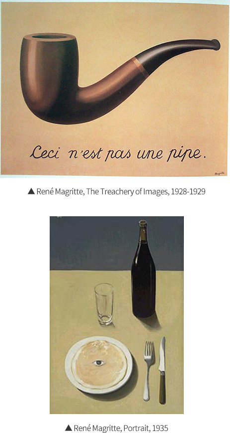 ▲ René Magritte, The Treachery of Images, 1928-1929 ▲ René Magritte, Portrait, 1935
